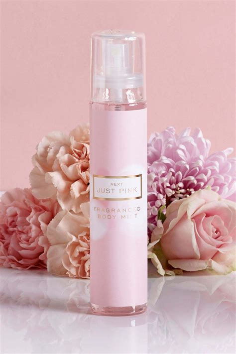 pink metalic body mist